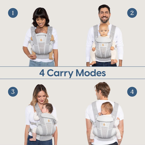 Porta-bebês Ergobaby Omni Dream Softtouch Algodão Cinza Péro