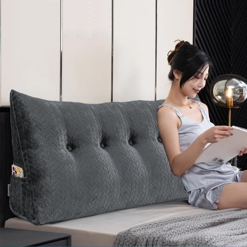 Almohada De Cuña Para Cabecera Triangular De Terciopelo Para