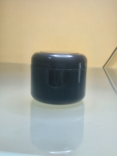 10 Pzs Tarro Negro De Plastico 250 Ml (con Tapa Y Liner)