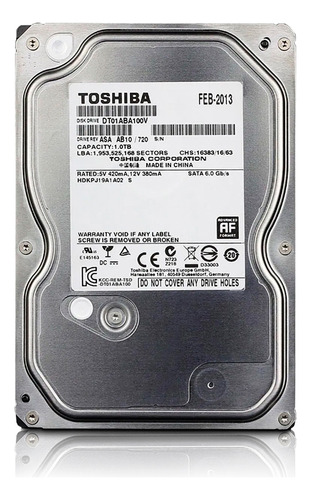 Hd 1tb Sata 3 32mb 5700rpm 3,5 Dt01aba100v Toshiba