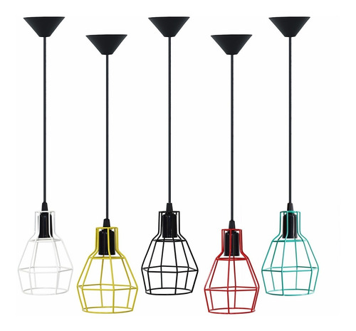 Lustre Pendente Aramado - Design Estilo Industrial