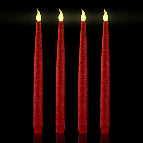 Furora Lighting Velas Cónicas Led Rojas, Velas De Ventana, L