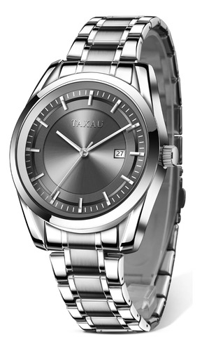 Taxau Relojes De Plata Para Hombres Reloj De Vestir Para Hom