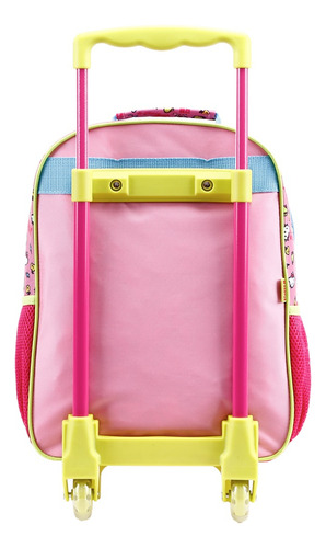 Mochila Escolar Com Rodinhas 16 Poleg Hello Kitty Cor Rosa Desenho Do Tecido Liso