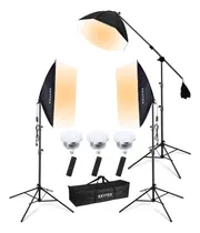 Comprar Kit De Iluminación Softbox Paquete De Tres Luces Led 85 W