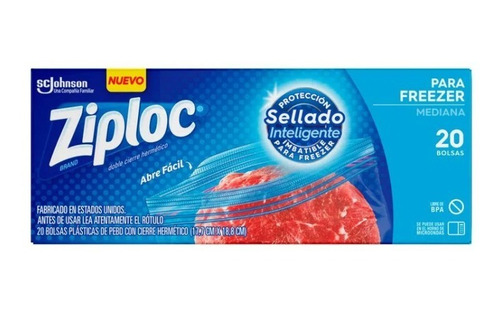 Bolsas Ziploc Para Freezer Medianas 20 Unidades