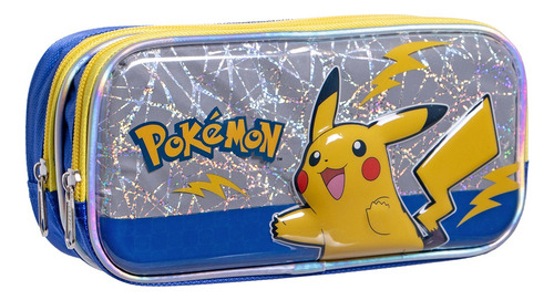Kit Mochila Pokemon Lonchera Lapicera Ruz Original Primaria Azul Azul