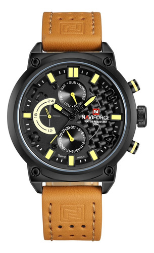 Reloj Naviforce En Cuero Nf9068s Multifuncional + Envio