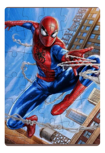 Rompecabezas De Madera Hombre Araña. 30 Piezas. 29x20 Cm.
