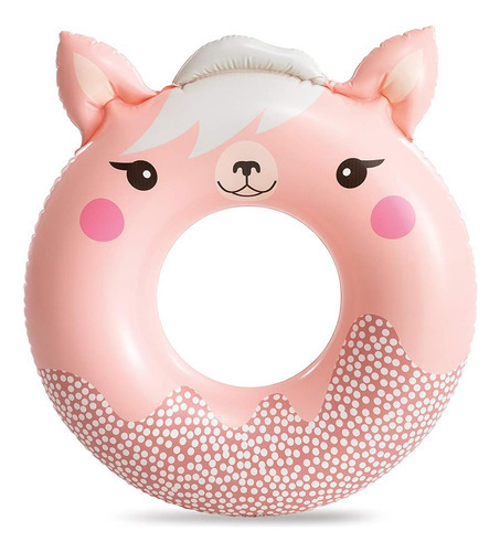 Flotador Salvavidas Intex En Animal Med 91 Cm X 76 Cm 59266 Color Rosa