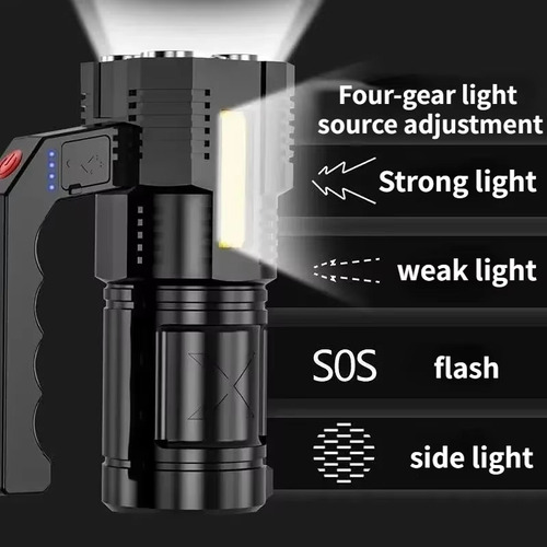 Batería Integrada De Linterna De Mano Superbrillante De 4 Le