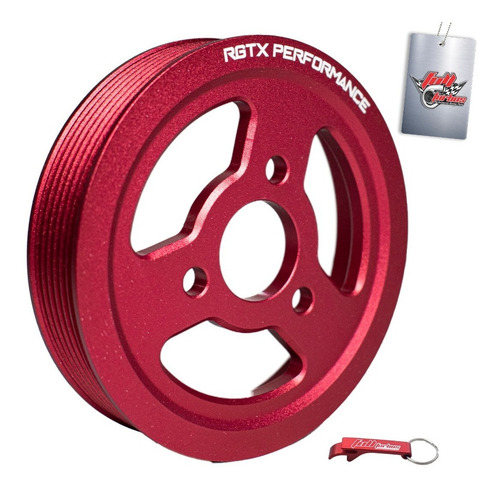 Imagem 2 de 6 de Kit Polia Vw Ap Poly V Vermelha - Rgtx