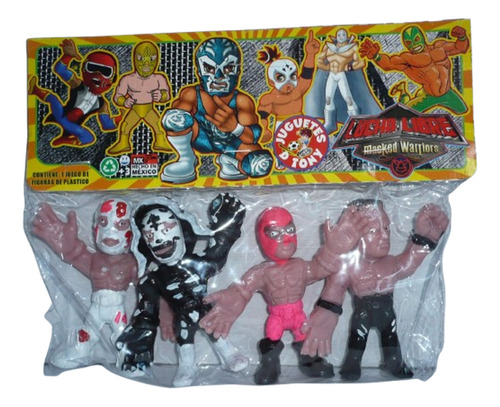 Luchadores La Parka - Set De 4 Juguete Lucha Libre Bootleg