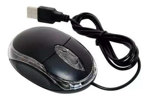 Mouse Óptico Usb 2.0 3 Botões Com Fio Preto 1200 Dpi Knup
