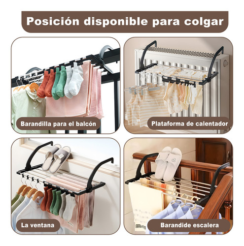 Tendedero Plegable Ropa Portátil Para Antepechos De Ventanas Y Baños