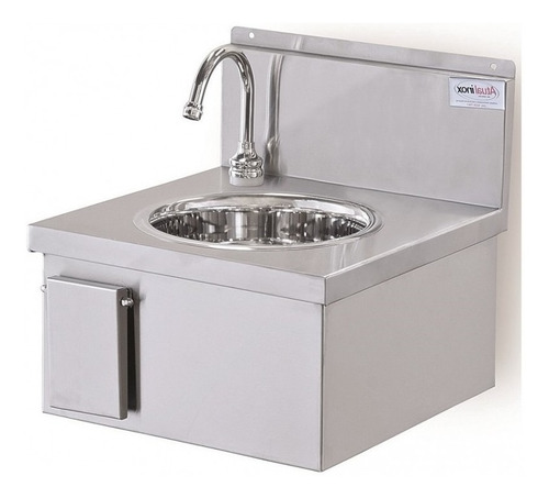 Imagem 3 de 4 de Lavatório Para Assepsia - Aço Inox 430 - Pia Aciona Joelho