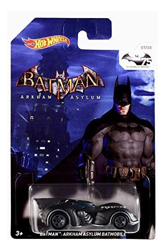 Batman Arkham Asylum Batmobile 75 Años Hot Wheels Replay Color Negro