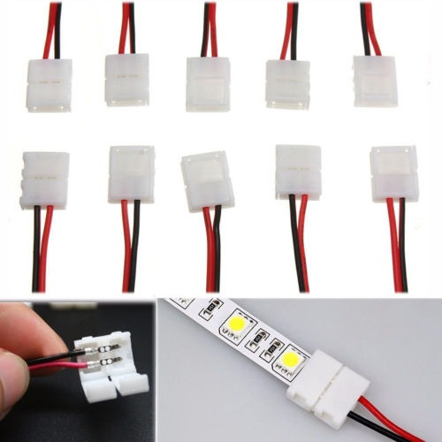 20pcs 10mm 2pin Solo Conector Adaptador De Cable Para Luz De