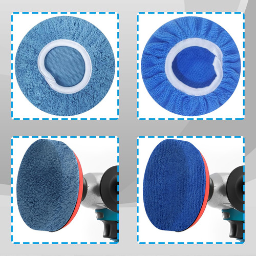 Kit De Bonetes De Pulido 12 Capos Para Pulidor Orbital 10 Pu Color