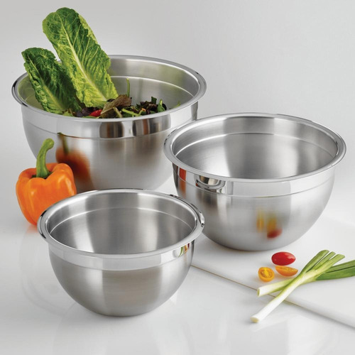 Imagen 5 de 6 de Tazón Bowl Tramontina Acero Inox 0,9cm Recipiente C/tapa