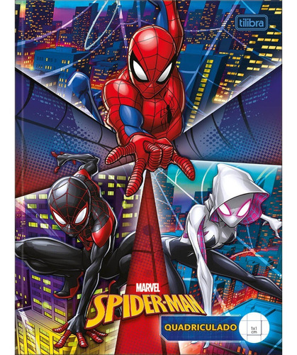 Caderno Brochurão Capa Dura Quadriculado Spider-man Tilibra