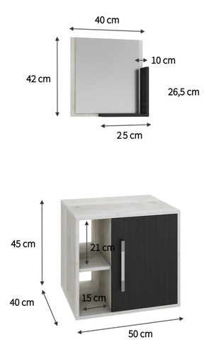 Conjunto Balcão E Espelheira Soft 500 Perffect Acetinado Cor Do Móvel Snow C/preto Ônix