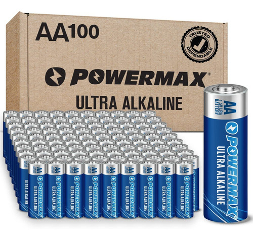 Powermax 100 Pilas Aa, Batera Alcalina De Ultra Larga Duraci