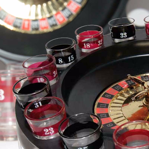 Juego Ruleta Con 16 Shot De Vidrio