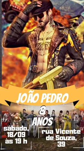 Convite Digital Personalizado - Free Fire