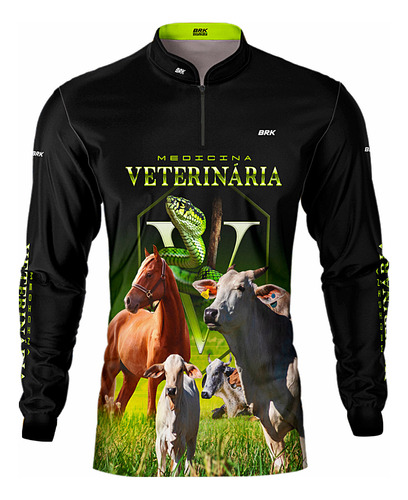 Camisa Camiseta Agro Brk Medicina Veterinária Com Uv50+