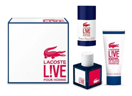 Perfume Lacoste Live Hombre Set Loci n Gel Desodorante