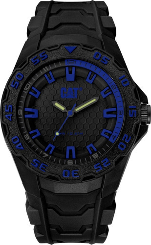 Reloj Caterpillar Hombre Motion Evo Lh. Sumergible Color Del Fondo Azul Color De La Malla Negro