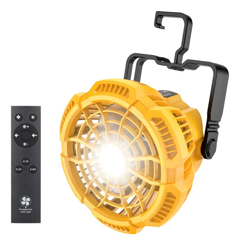 Ventilador Porttil De Campamento Con Linterna Led De 9 W, Al