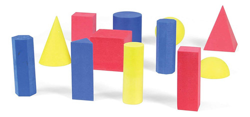Hand2mind Bloques Sólidos Geométricos De Espuma, Colores Sur