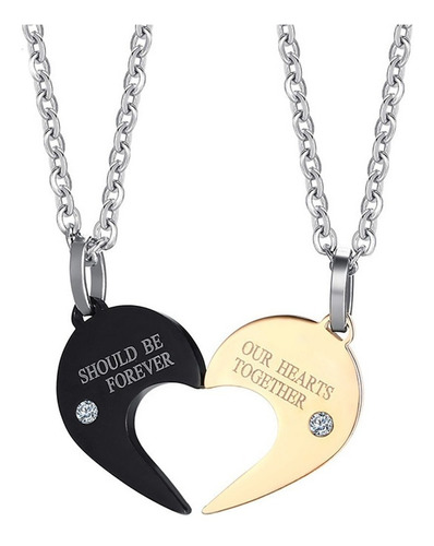 Collares Pareja Krasha De Corazon Acero Inoxidable Hloaamc31