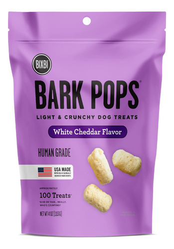 Bixbi Bark Pops, Cheddar Blanco (4 Onzas, 1 Bolsa)  Golosin