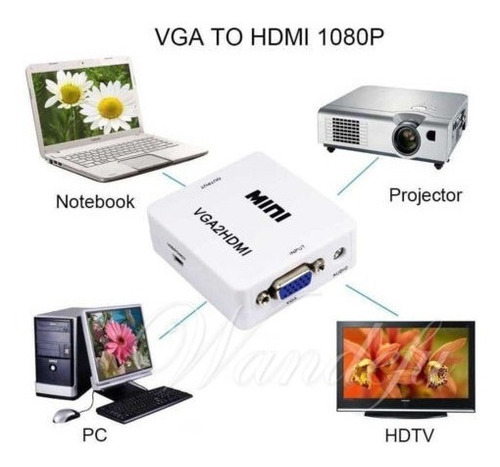 Convertidor Conversor Vga A Hdmi 1080p Y Audio