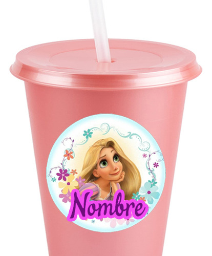 Stickers Para Vaso Botella Dulcero Rapunzel 30pzs