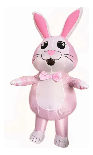 Adult Inflatable Rabbit Fancy-dress Pink Easter Bow Bunny