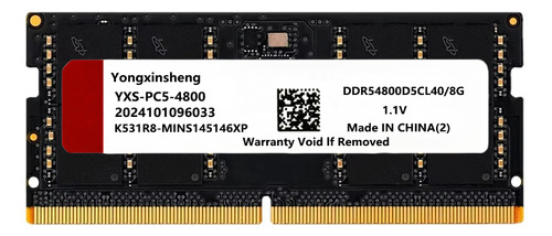 Memória Ram Yongxinsheng Ddr5 8gb Verde 4800mhz Sodimm 1.1v