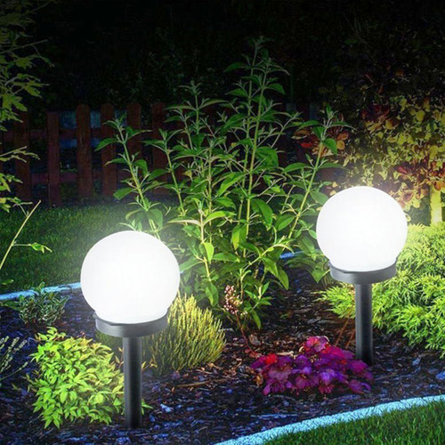 4 Luces Solares Jardín Led, Lámpara De Camino Patio Esférico