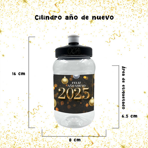 Recuerdos Vasos Año Nuevo 500 Ml Cilindro Con Chupon X 60