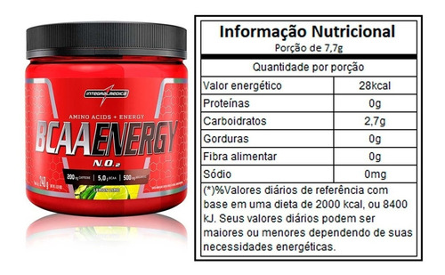 Suplemento Em Pó Integralmédica Bcaa Energy Sabor Lemon Lime Em Pote De 240ml