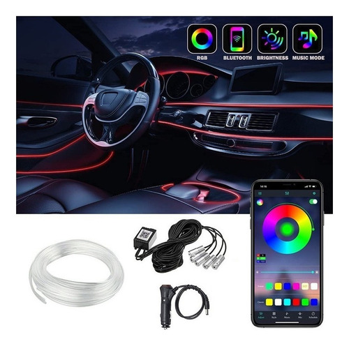 Luzs Interior Del Coche Tira De Led 5in1 6m Rgb App Control