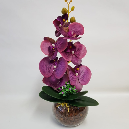 Arranjos De Mesa Orquídeas Artificiais C/ Vaso Vidro Enfeite | Parcelamento  sem juros