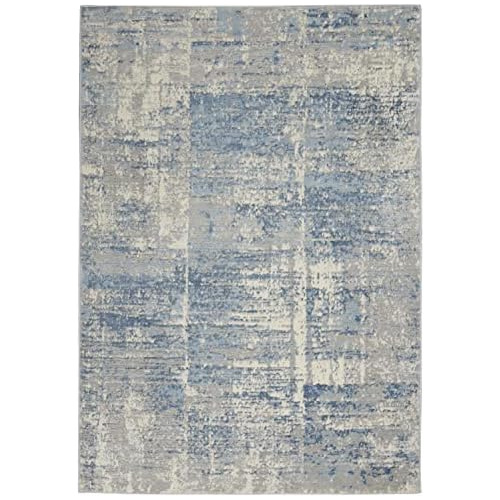 Solace Moderna Rústica Marfil/gris/azul 5&#39;3  X 7&#...