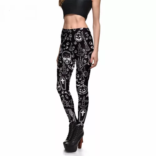 escocés frío Fuera de plazo Leggins Góticos Halloween Calaveras Biker Punk Rock Wicca | MercadoLibre