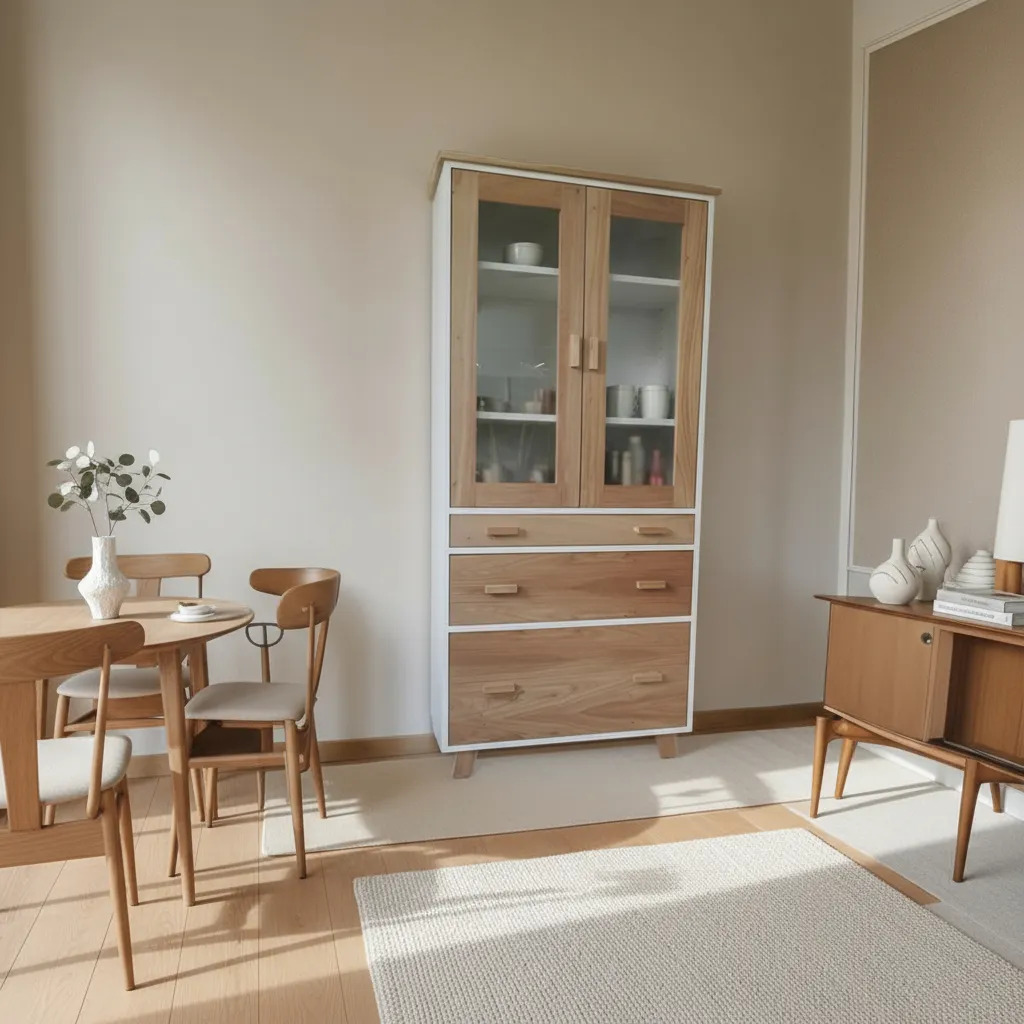 Vitrina Vajillero Mueble Escandinavo Nórdico Paraíso Miagala Color Blanco