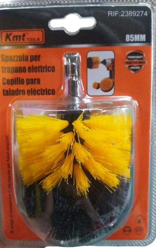 Cepillo Para Taladro Limpieza Tapiz Automotriz Hogar / 85mm