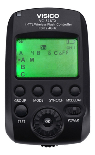 Imagen 3 de 7 de Emisor Radio Ttl Hss P/ Flash Visico Vc-818tx Canon O Nikon